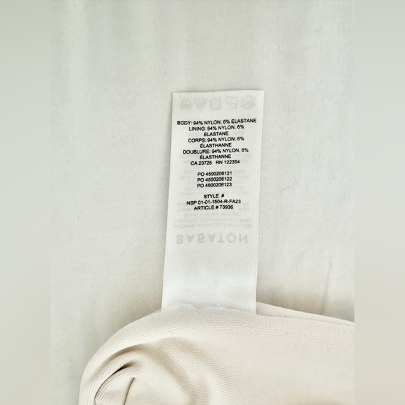 ARITZIA BABATON Contour Square Neck Long Sleeve Bodysuit • Cream/Ivory • Small - Picture 10 of 11